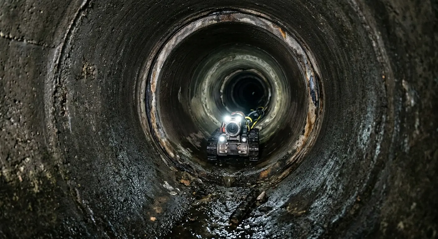 Robotic sewer camera inspecting pipe interior for Sewer Line Repair in Washougal
